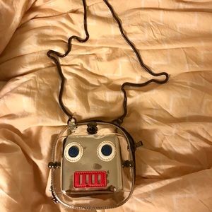 Topshop robot metallic crossbody bag